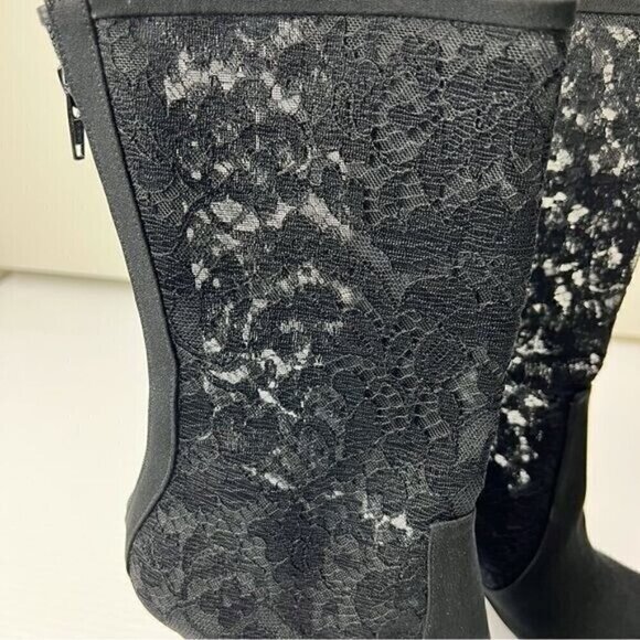 STUART WEITZMAN Boots Womens size 7 Lace Pattern Lace Trim Embellishment Boots - Picture 6 of 12
